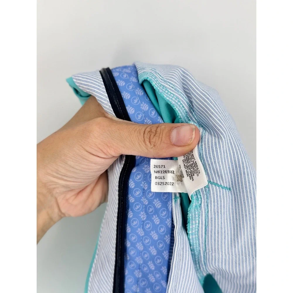 Peter Millar Salem Performance Short Mens 38 Teal Blue Golf 9 Inch Inseam - Picture 4 of 10